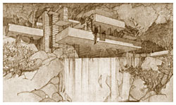 Sketch Frank Lloyd Wright's Fallingwater